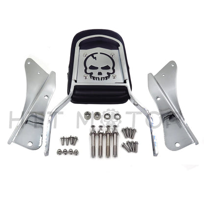 Chrome Skull Backrest Sissy Bar for Honda Shadow Spirit 750 (2001–2006)