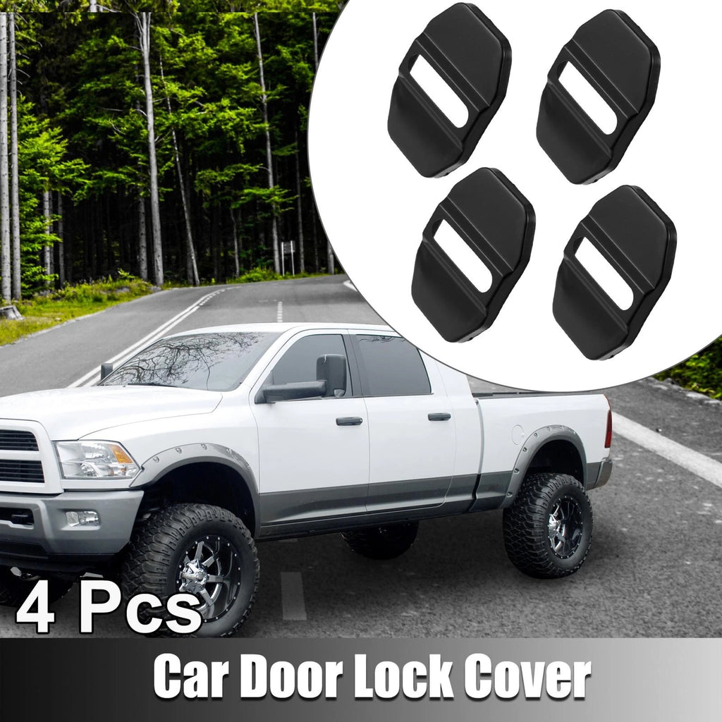 4pcs Door Lock Latch Covers Protector Stainless Steel for Dodge Black (2013–2024)