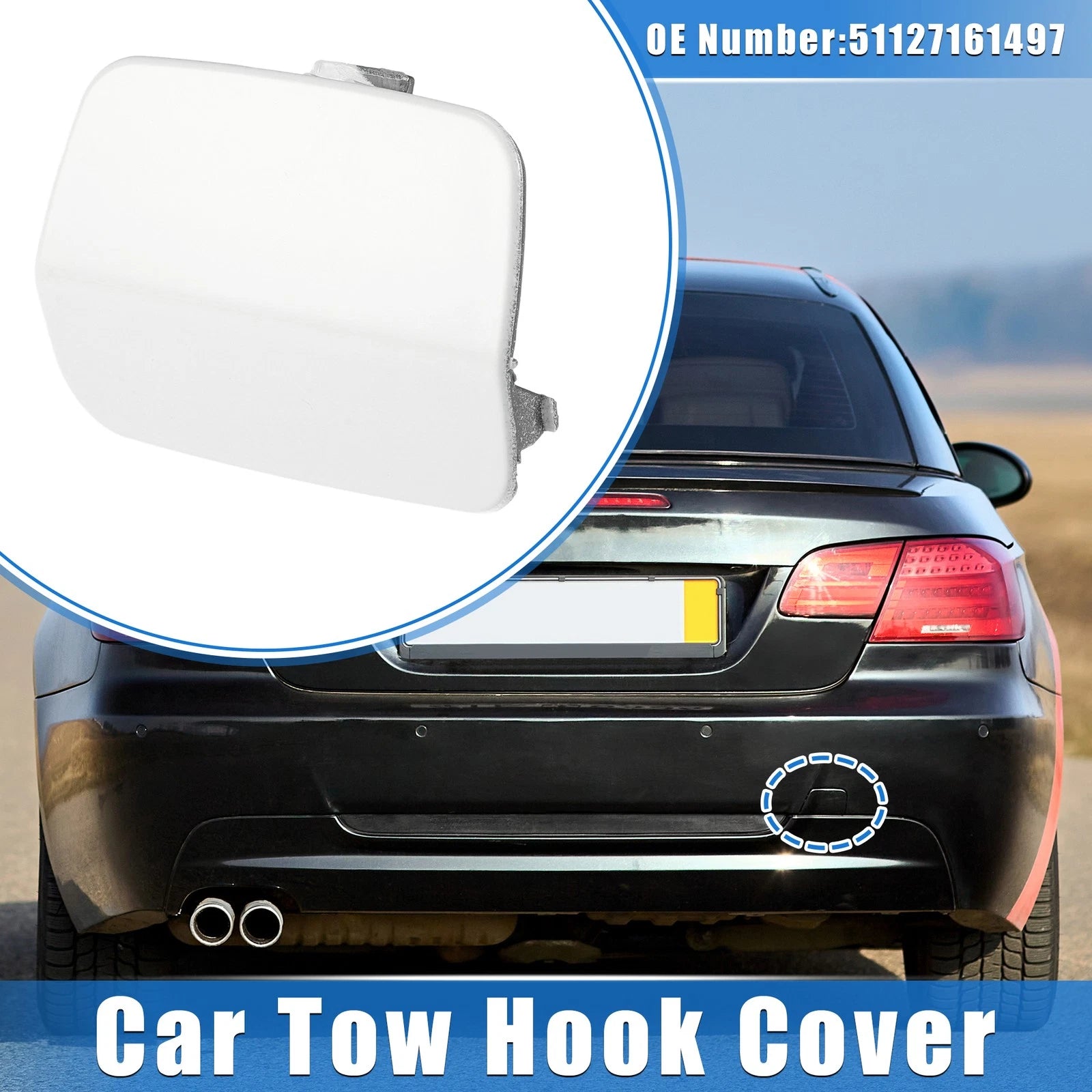 Tow Hook Eye Hole Cover Cap Rear Right for BMW 3-Series (2007–2010)