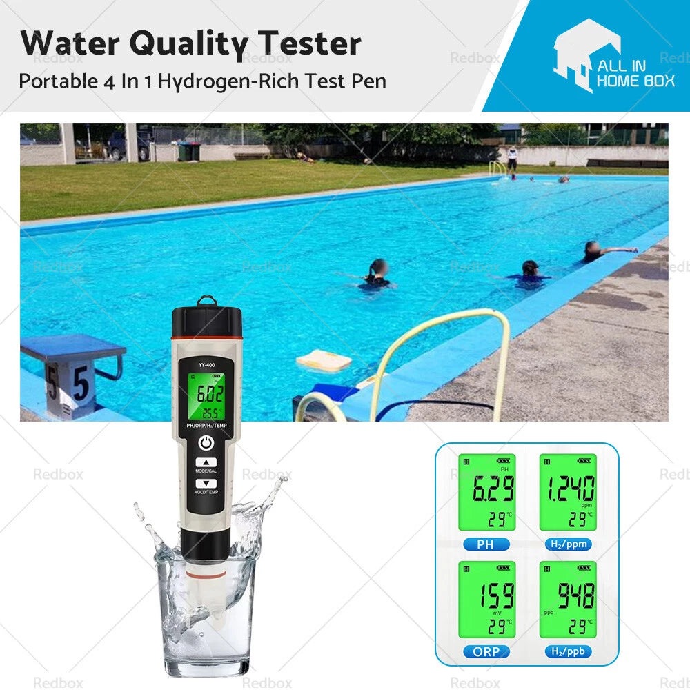 4-in-1 Hydrogen-Rich Water Quality Meter Tester for