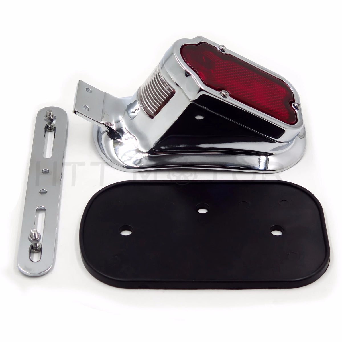 Chrome Red Tombstone Brake Tail Light for Harley Davidson