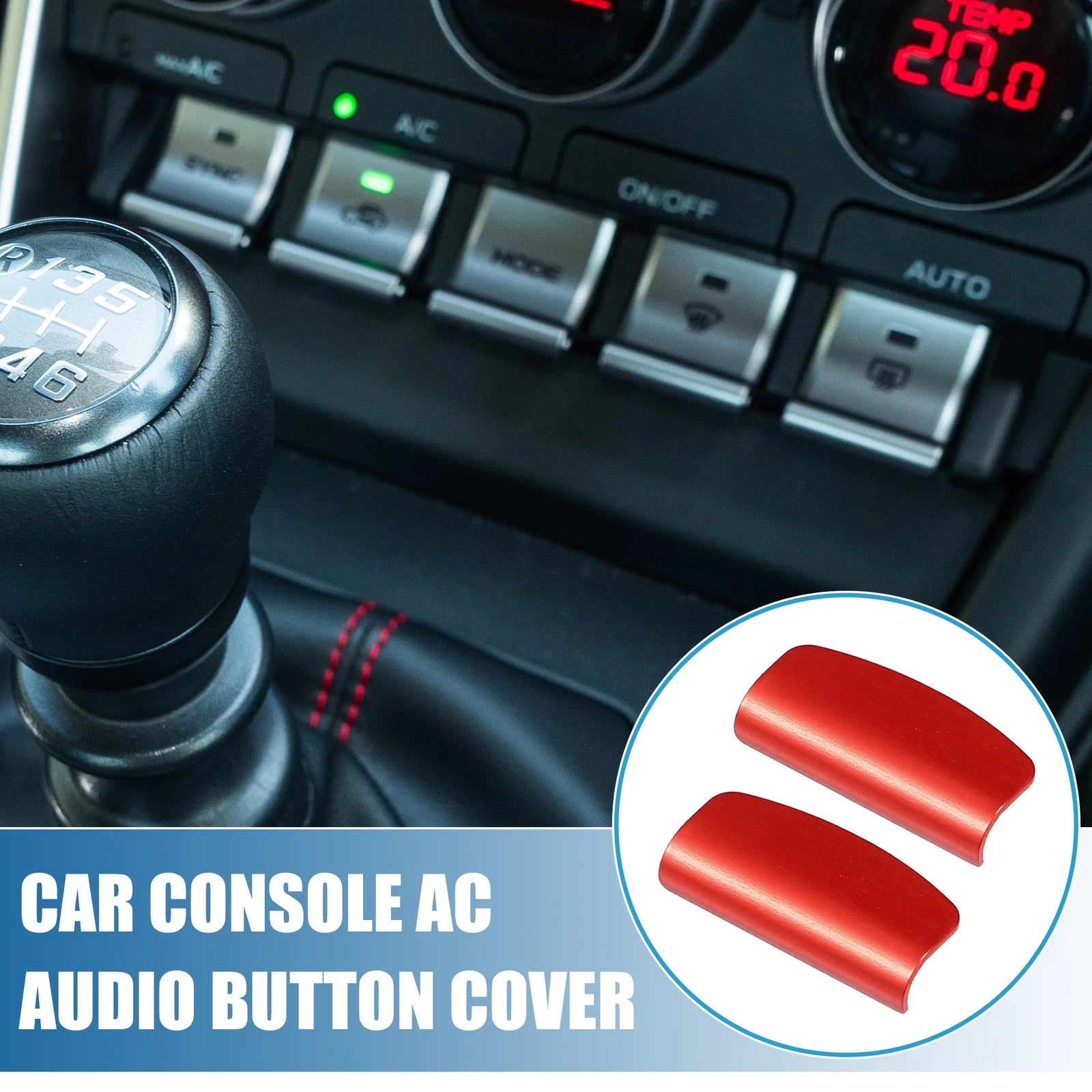 Console Multimedia Button Cover for Toyota GR86 for Subaru BRZ (Red Set) (2017–2025)