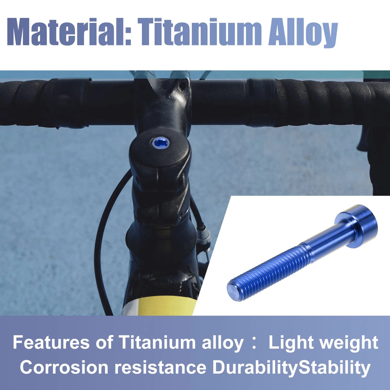 Bike Stem Bolt M6x40 Replacement for Blue M6 Headset Stem Assembly