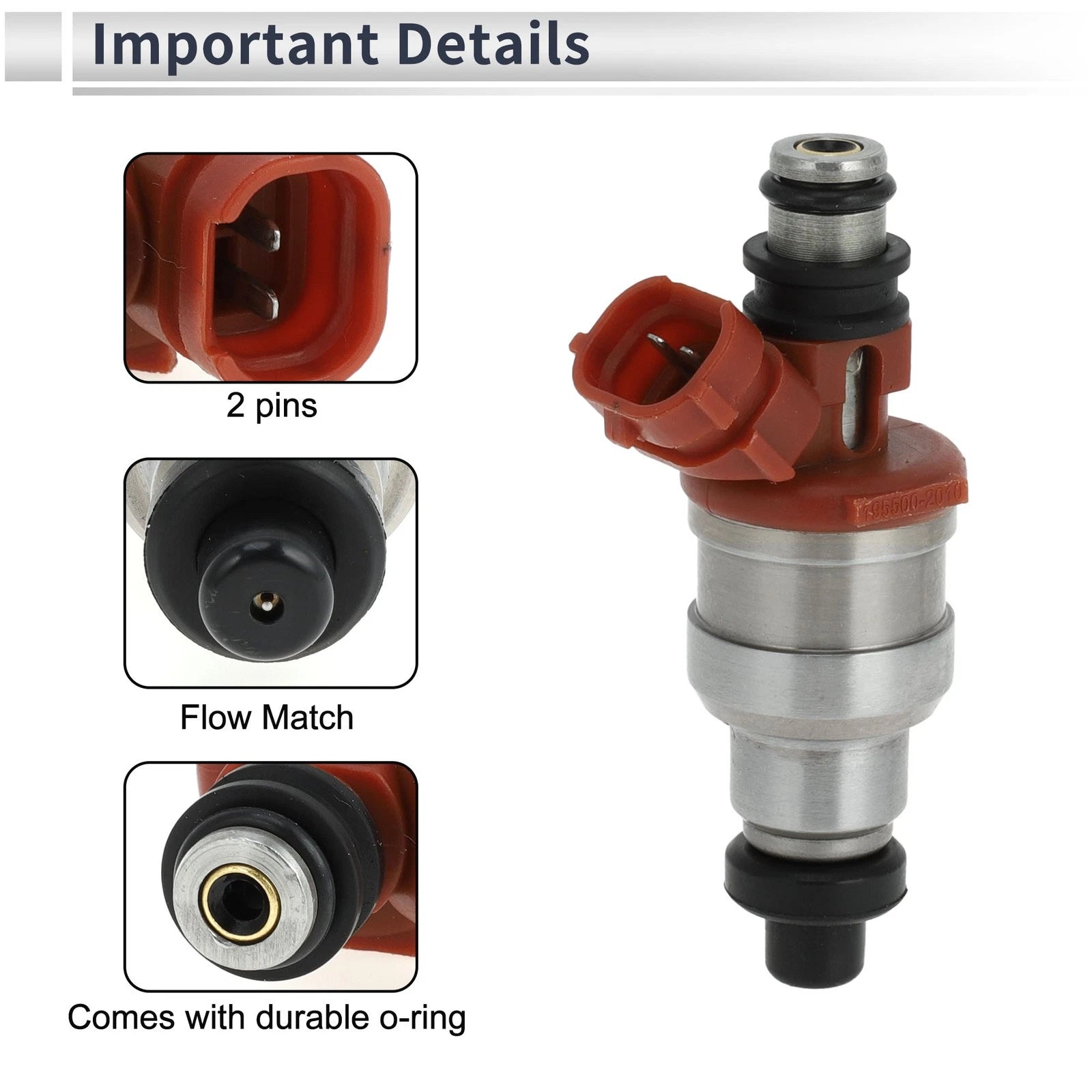 Fuel Injector Replacement for Mazda RX-7 13B 1989–1991 1 Piece Red