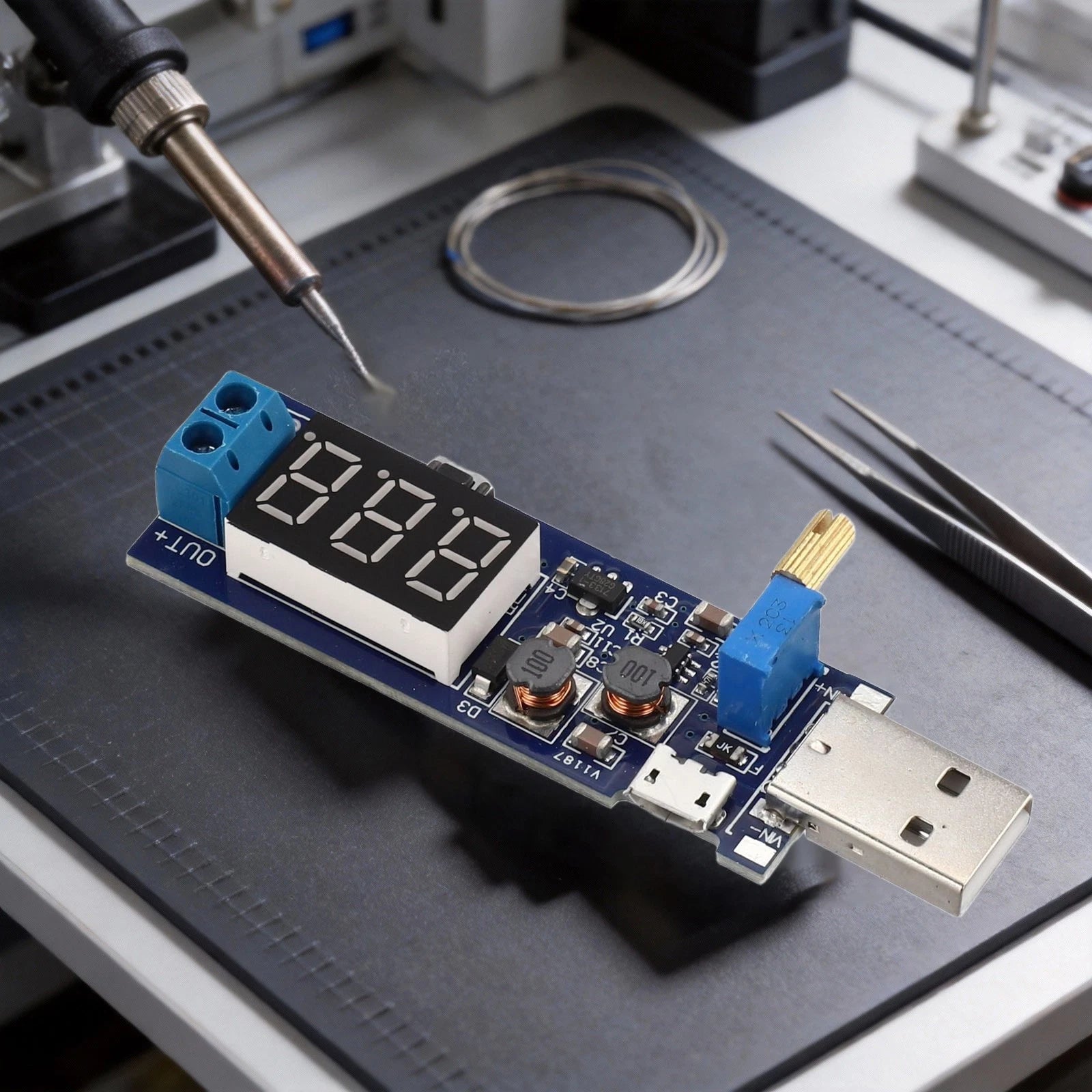 5V USB Boost Power Module with Adjustable Potentiometer Output