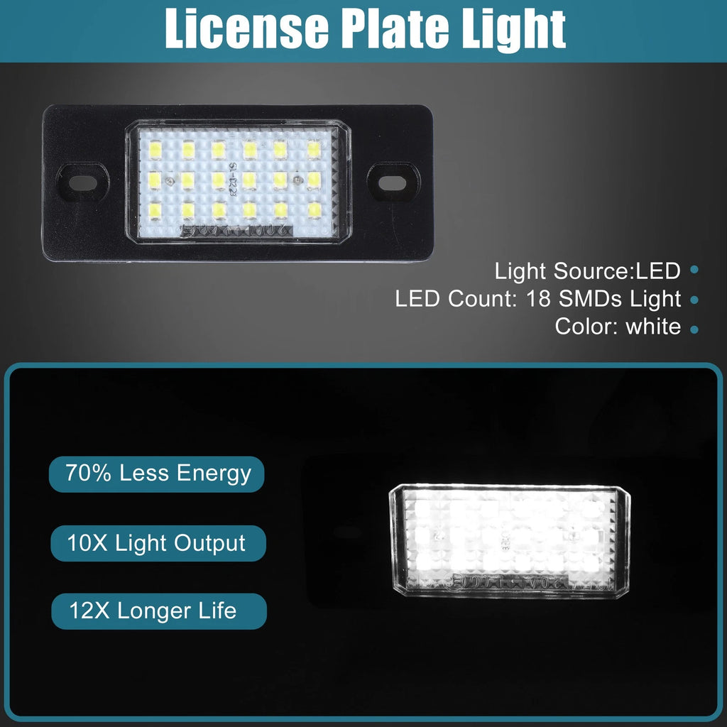 2PC LED License Plate Light Replacement for VW Jetta (2005–2010)