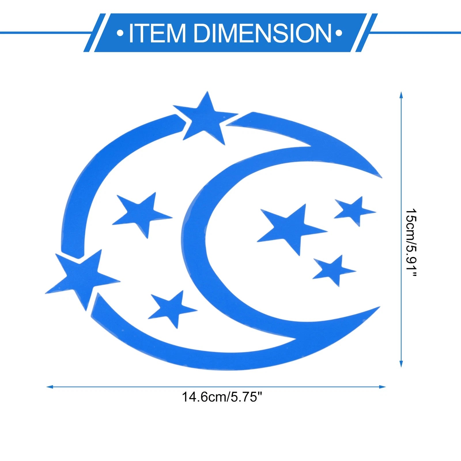 Reflective Bumper Decal for - Blue Moon & Stars