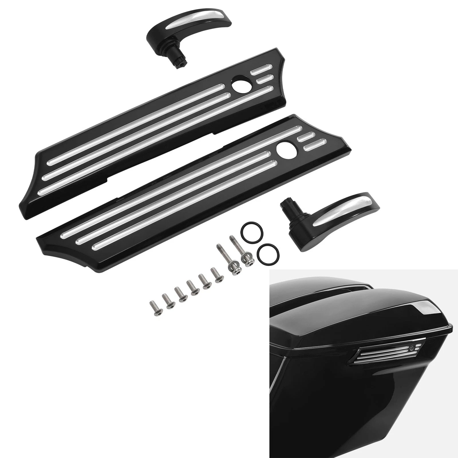 Saddlebag Lid Lever & Hinge Latch Covers for Harley Touring Electra Glide (2014–2023)