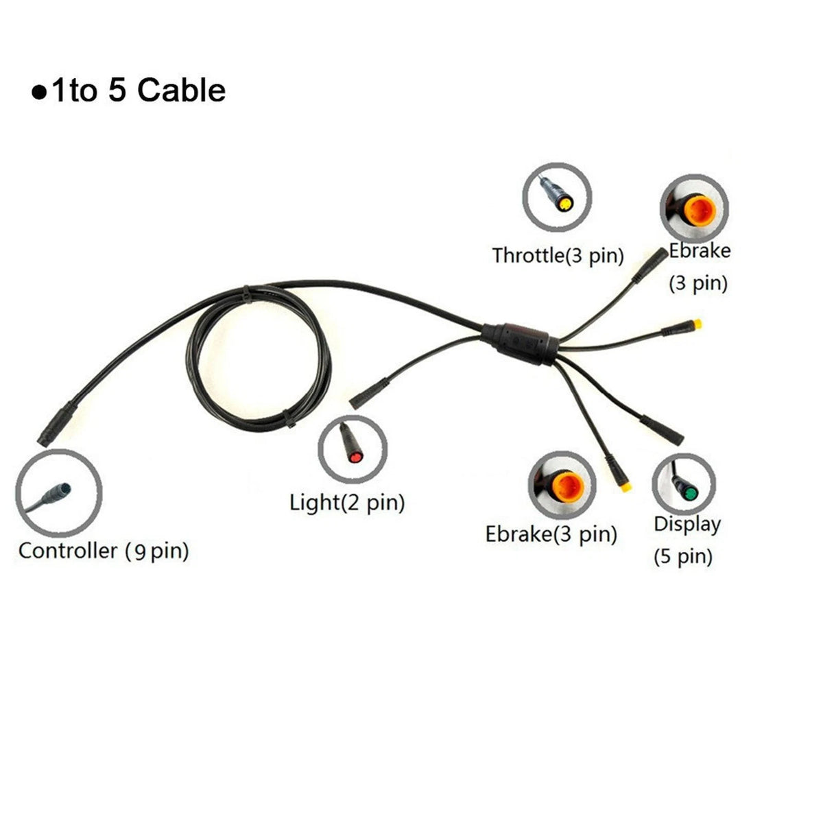 1.5m Waterproof Cable Cord for Electric Bicycle E-bike KT Controller