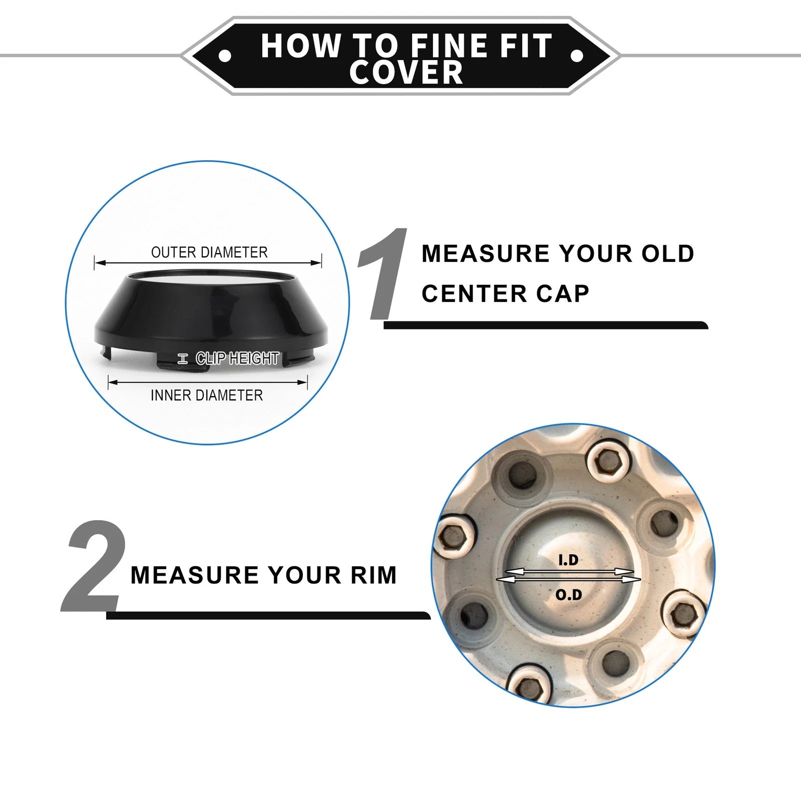 1 Pc 65mm Black Wheel Center Cap for