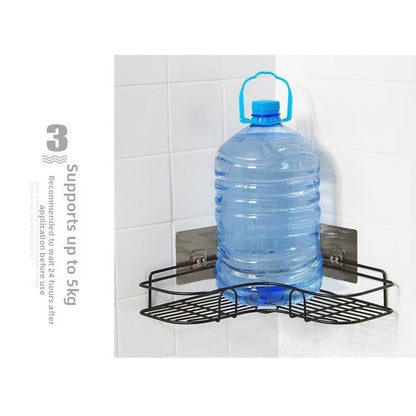Bathroom Corner Shelf Wall Mounted Metal Storage Basket - Modern Design