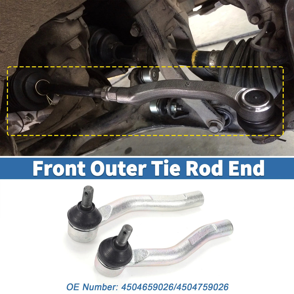 2X Front Outer Tie Rod Ends for Toyota Echo (2000–2005) No. 4504659026
