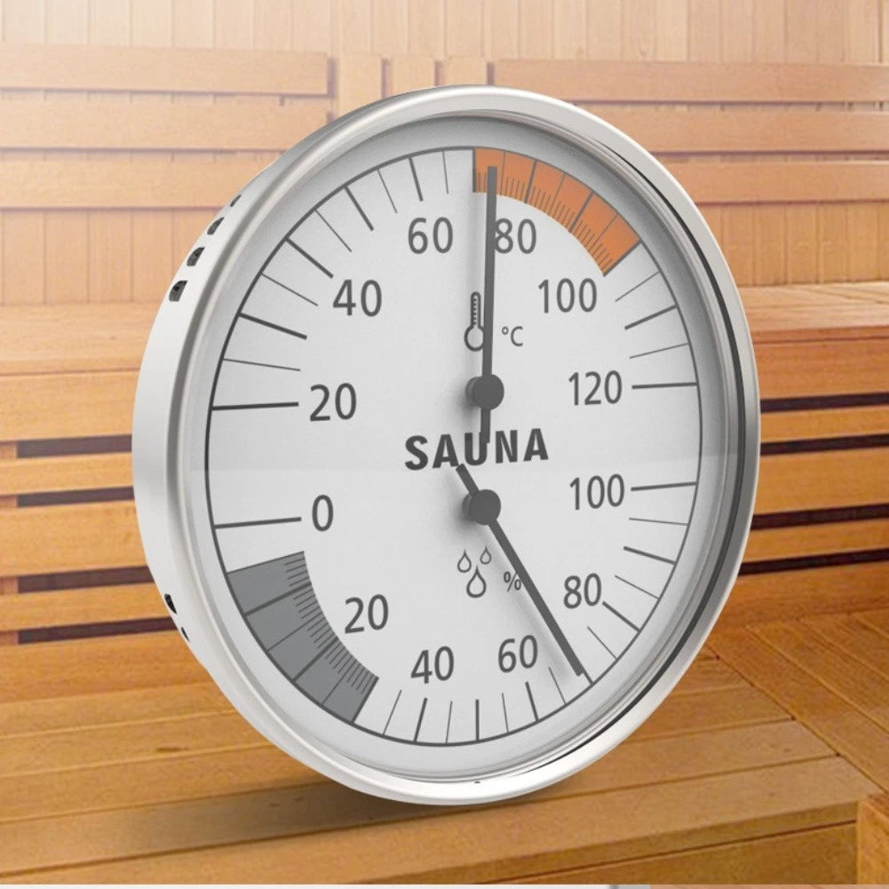Sauna Thermometer and Hygrometer Wall Mounted 100mm Size