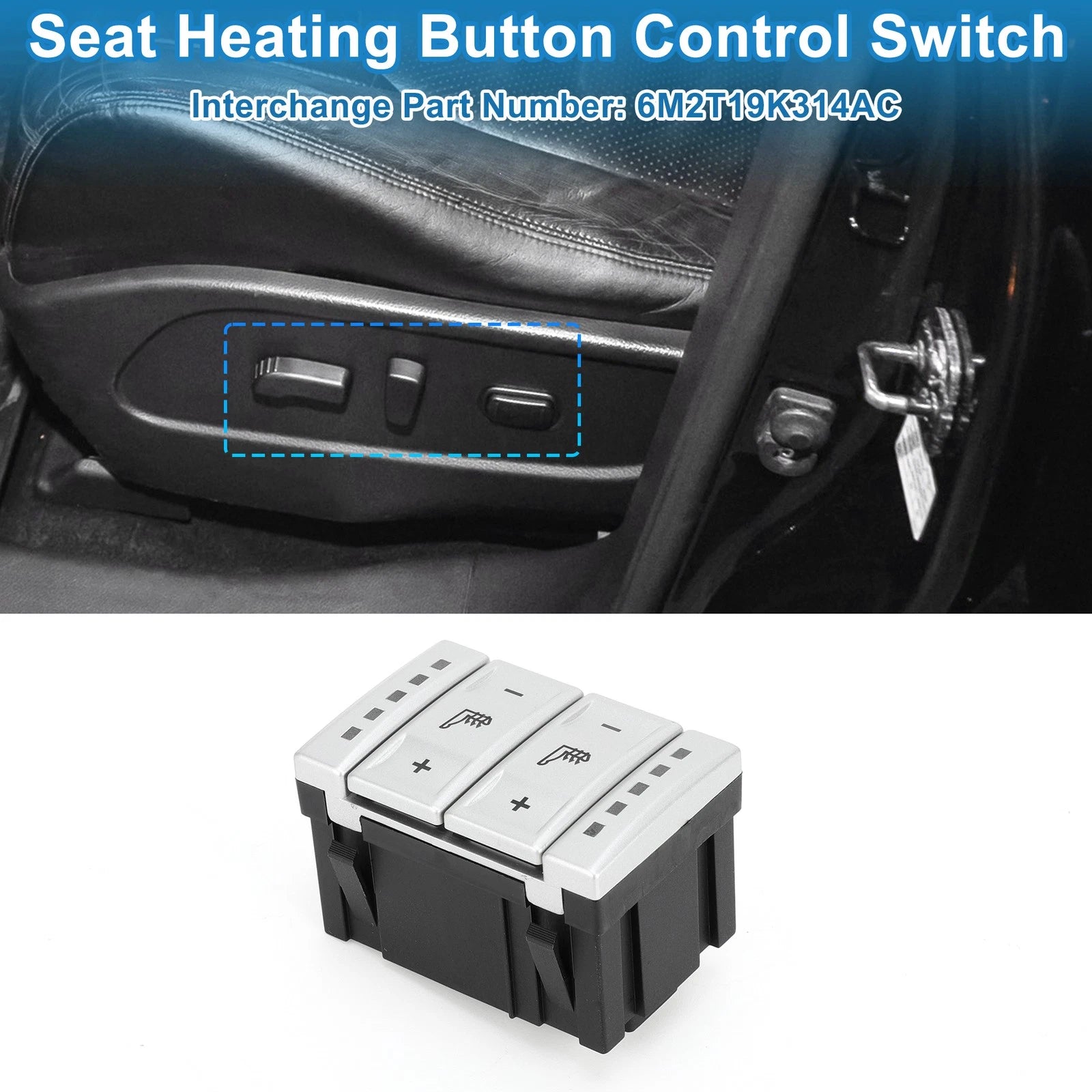 Seat Heating Button Control Switch for Ford Mondeo MK4, S-MAX (No. 6M2T19K314A)