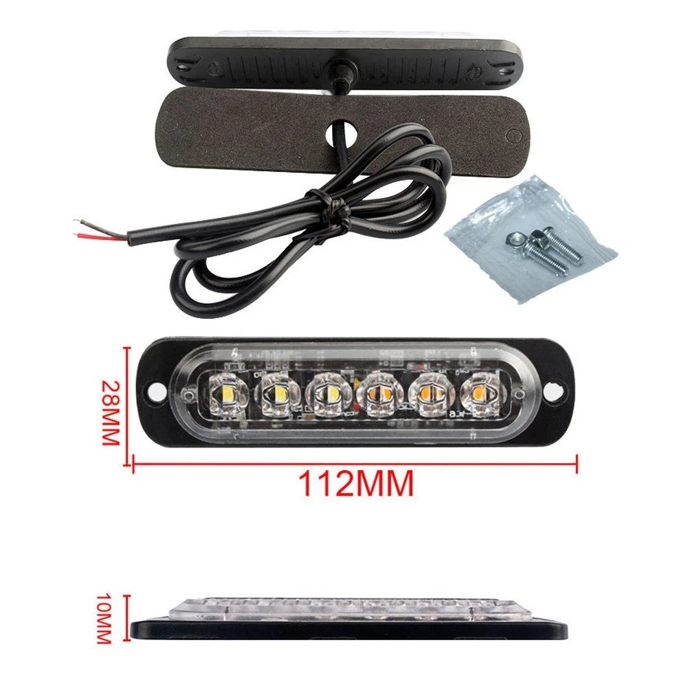 Ultra Thin Side Light for Pickup Trucks (12V 24V) with 6 LED Bright Illumination