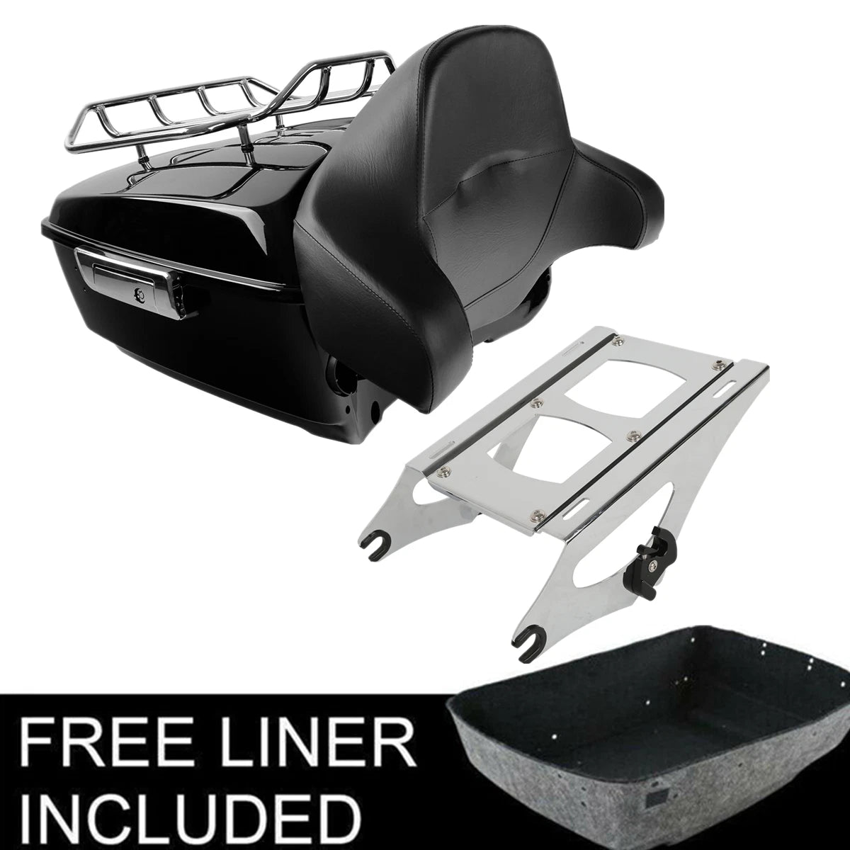 King Trunk Backrest for Harley Street Road Glide (2014–2026) Vivid Black