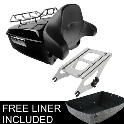 King Trunk Backrest for Harley Street Road Glide (2014–2026) Vivid Black