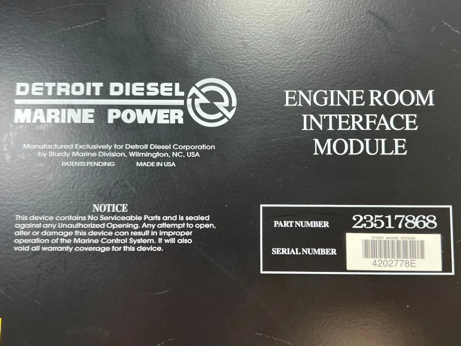Detroit Diesel Marine Engine Room Interface Module 23517868