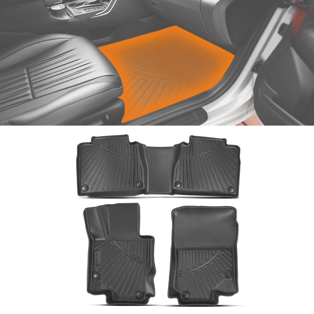 All-Weather Floor Mats for Mercedes Benz GLE (2020–2025) Rubber TPE