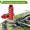 Bike Pegs 110mm Circle Texture Replacement for Red Cycling Foot Pegs (Set)