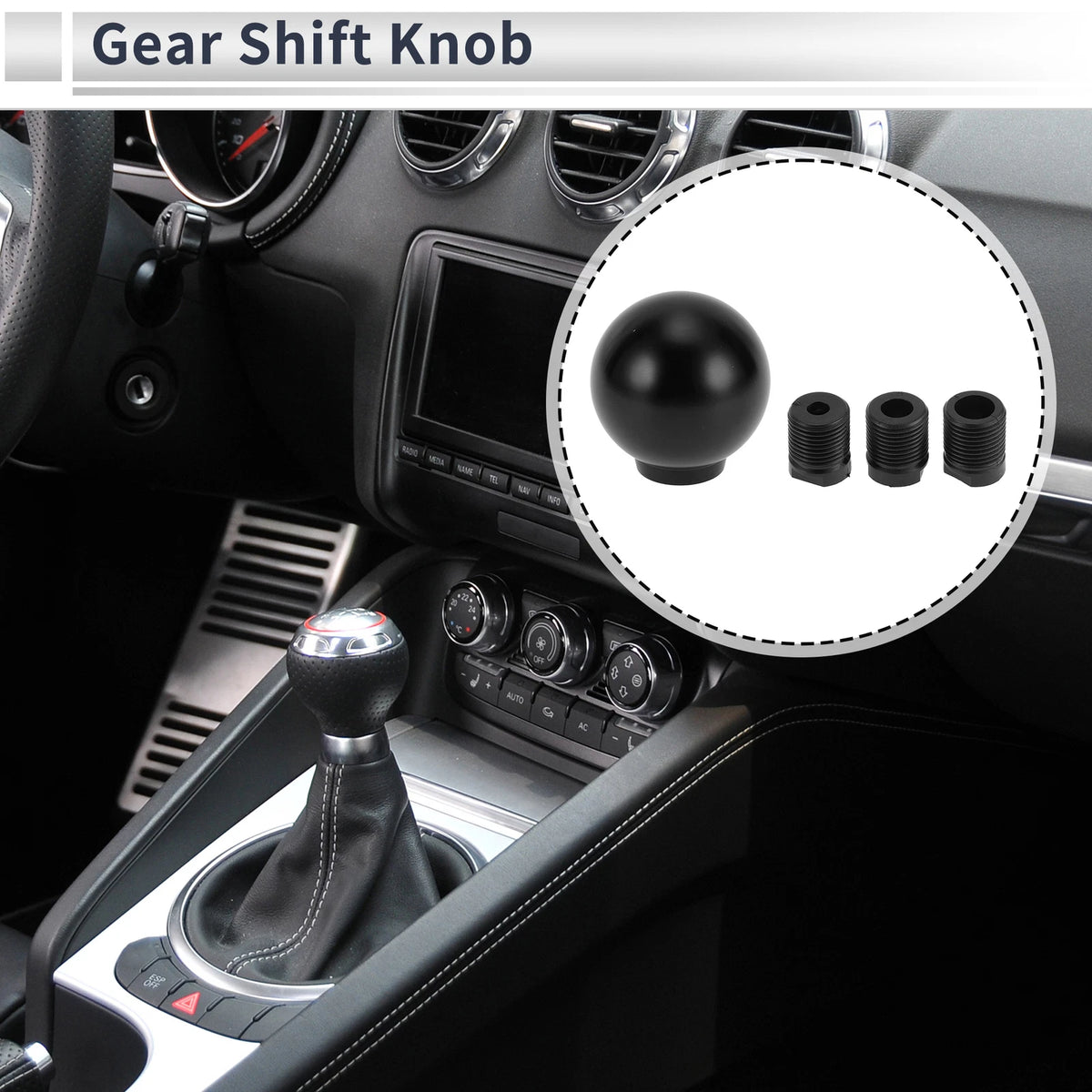 Shift Knob Set with 3 Adapters for Universal Fit (Automatic/Manual)
