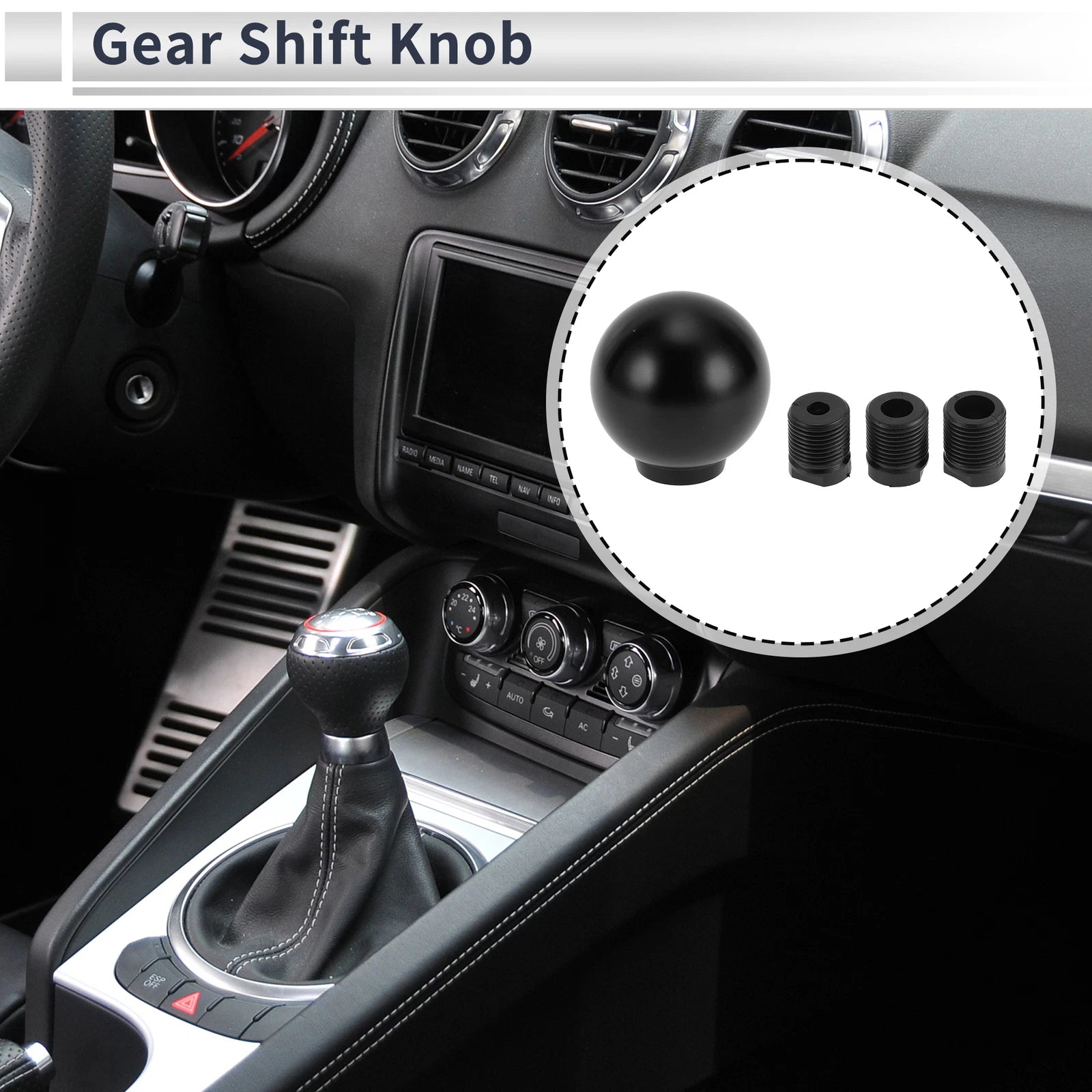 Shift Knob Set with 3 Adapters for Universal Fit (Automatic/Manual)