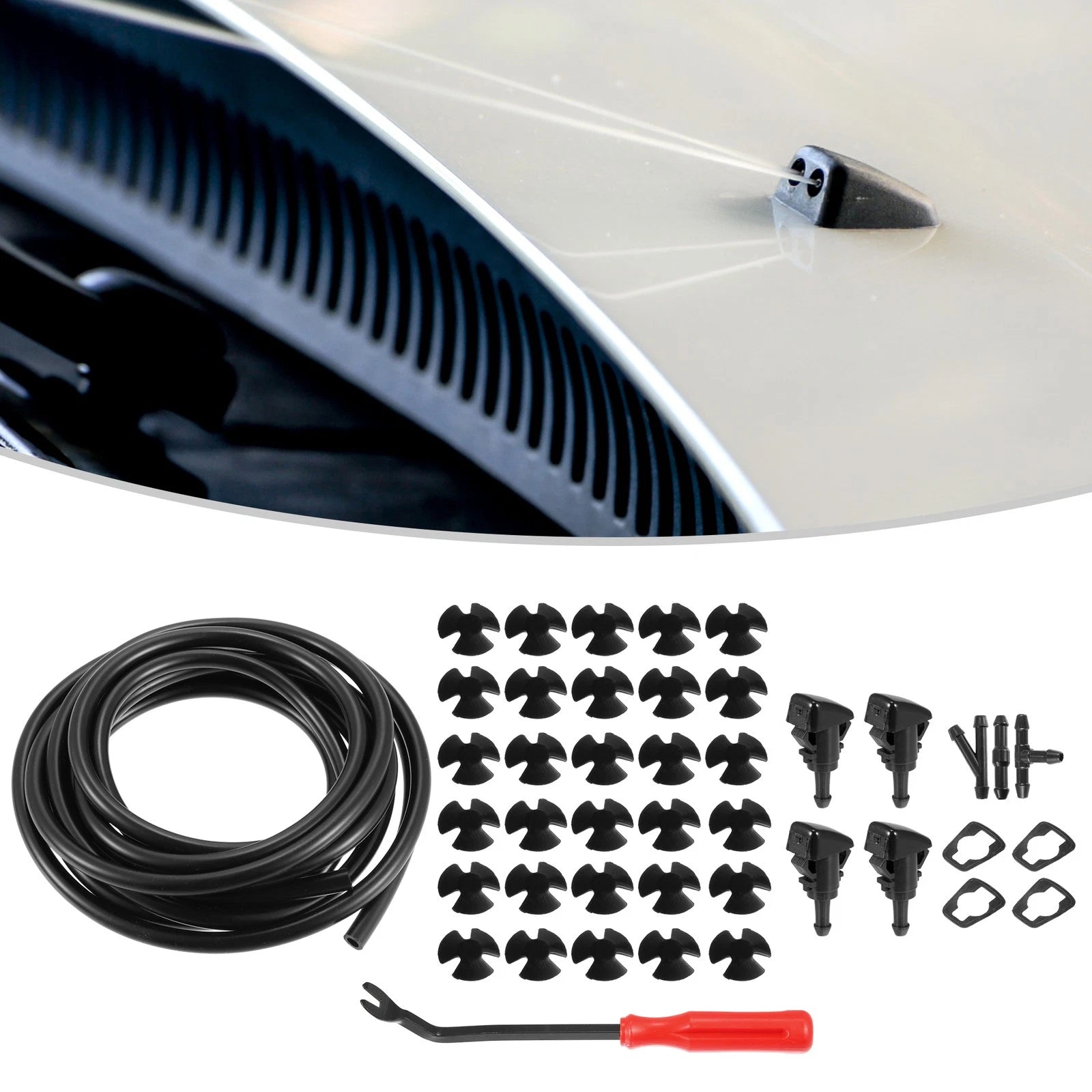 Set of 2 Front Windshield Washer Nozzle Kit for Dodge Avenger (2008–2014)