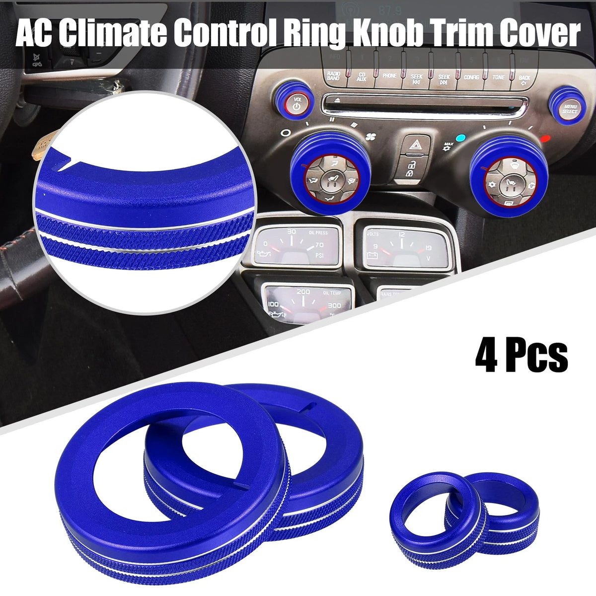 Center Control Ring Knob Cover Set for Chevrolet Camaro (2016–2024)