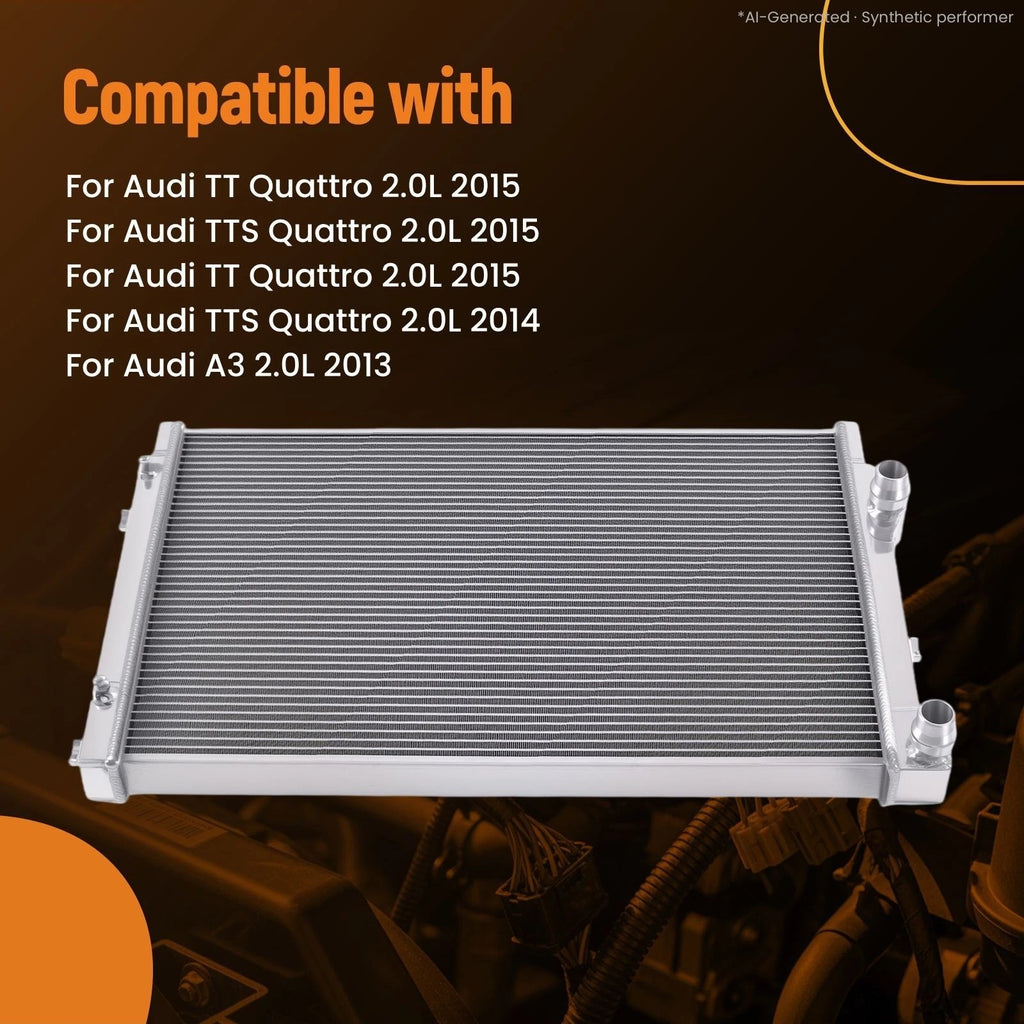 Aluminum Engine Radiator for Audi A3 Quattro (2009–2015) 8013237 2-Row