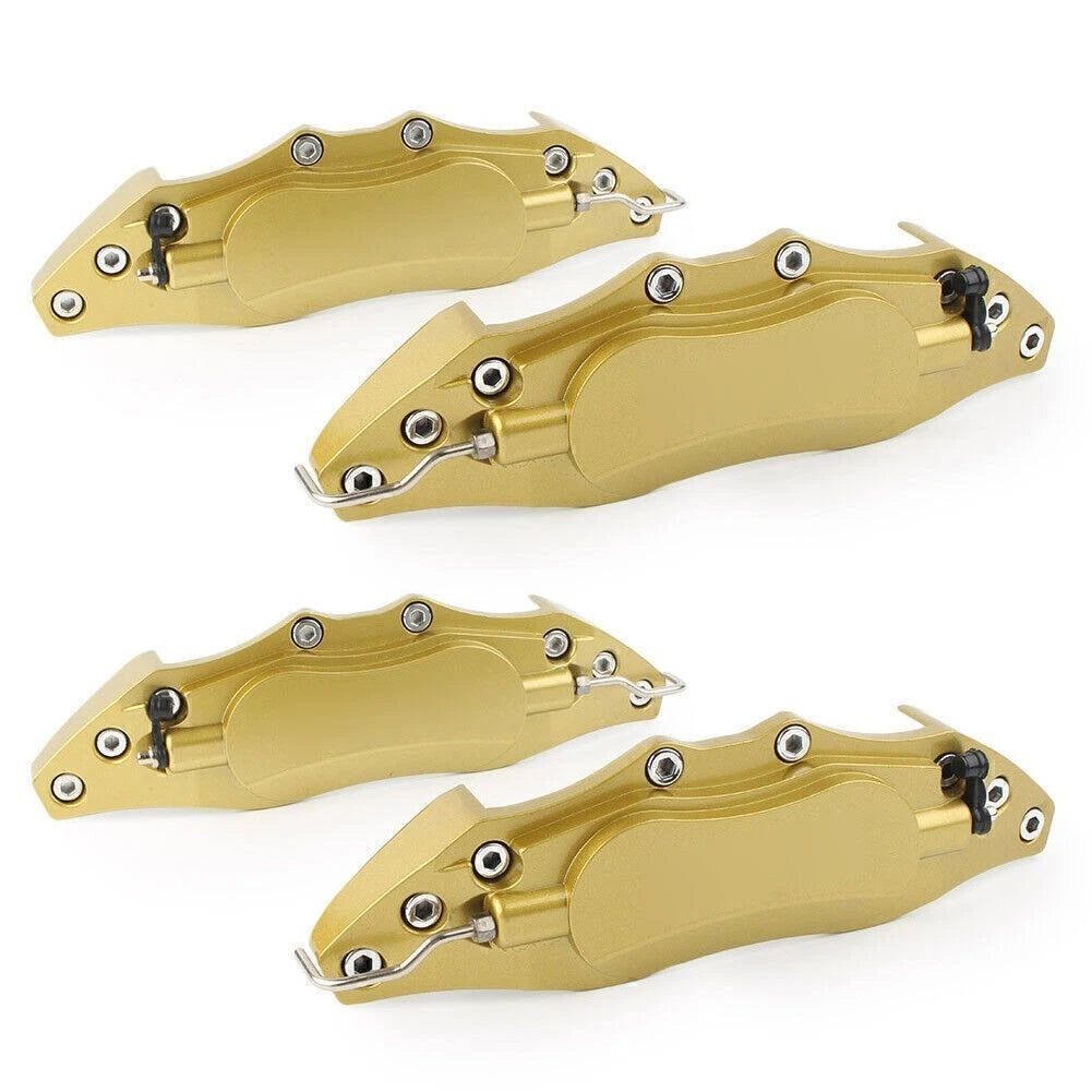 4X Metal 3D Brake Caliper Covers for Universal Fit (10.5") - Gold