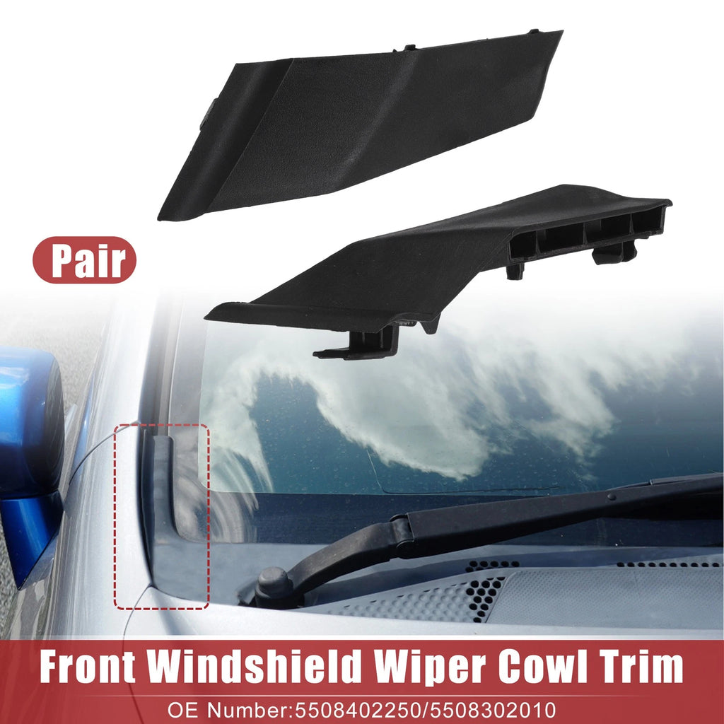 Windshield Wiper Cowl Cover Extension Trim Pair Front for Toyota Corolla (2014–2019)