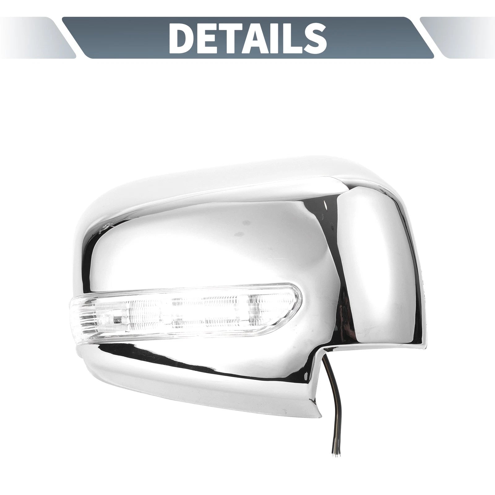 Rearview Mirror Cover Overlay Chrome Plated with LED for Mitsubishi (2005–2016)
