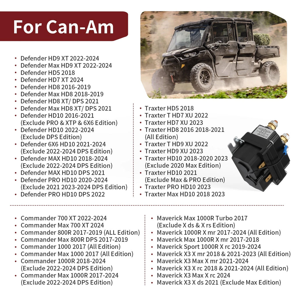 Solenoid 710006991 for Can-Am Traxter Defender (HD5 HD7 HD8 HD9)