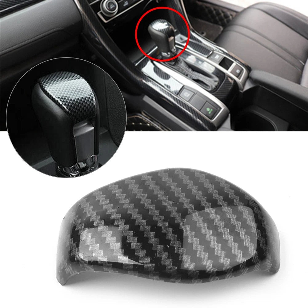 ABS Console Gear Shift Knob Cover Trim for Honda Civic (2016–2021) Carbon Fiber