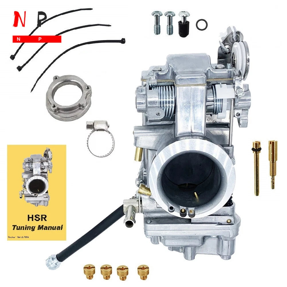 Polished Carburetor for Harley Davidson HSR45 (EVO Twin Cam)