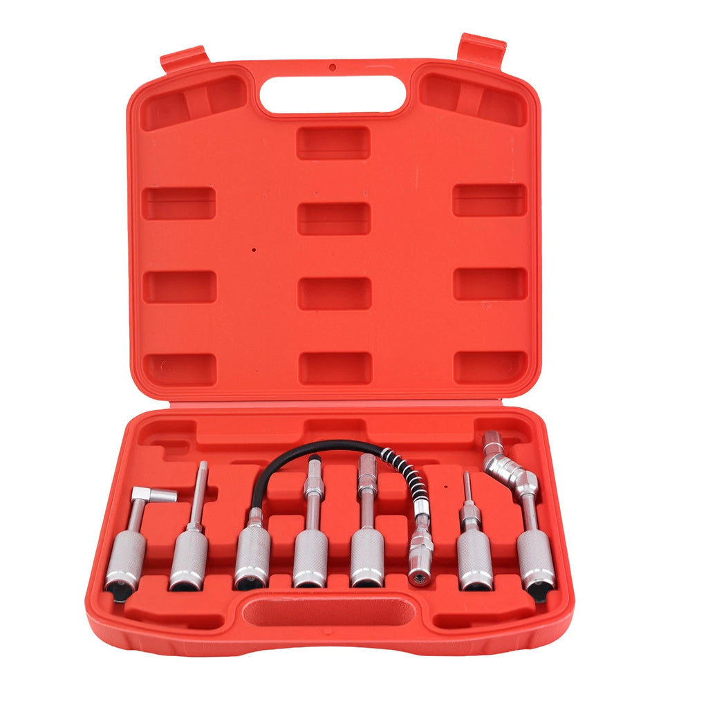 7pc Grease Gun Kit with Spring Guard & Adapters for Workshop