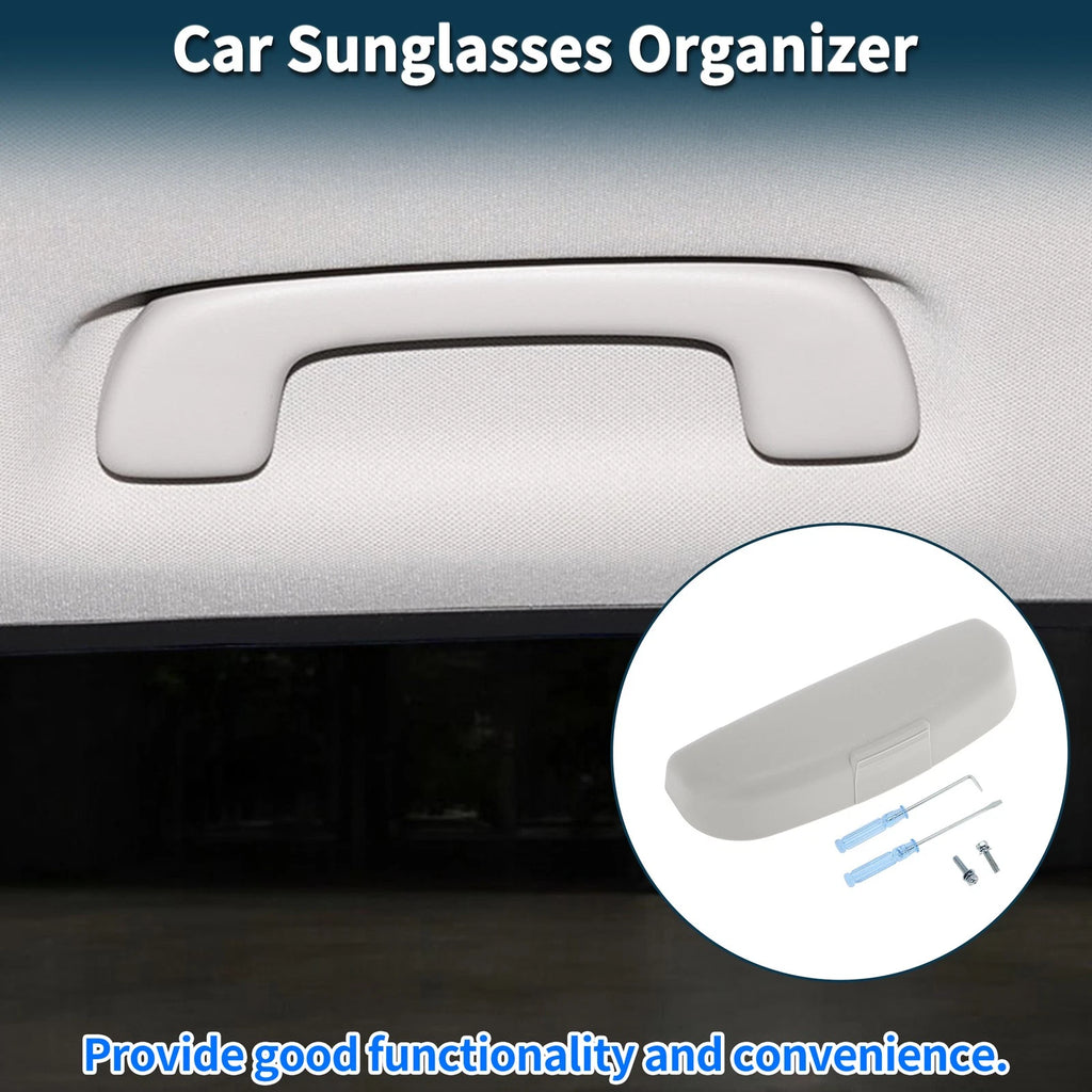 Car Sunglasses Case Organizer for Mitsubishi Lancer Eyeglasses Holder Grey (2008–2017)