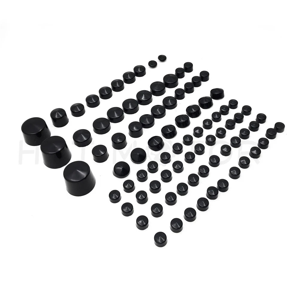 87pc Black Bolt Cap Dress for Harley Softail (2000–2006)