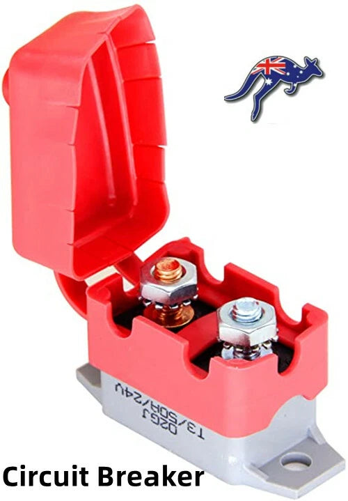 12V Circuit Breaker & Cover for Dual Battery (10-50A)