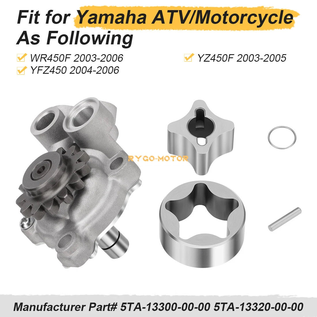 Oil Pump Assembly & Outer Rotor Kit for Yamaha YFZ450 YZ450F (2003–2006)