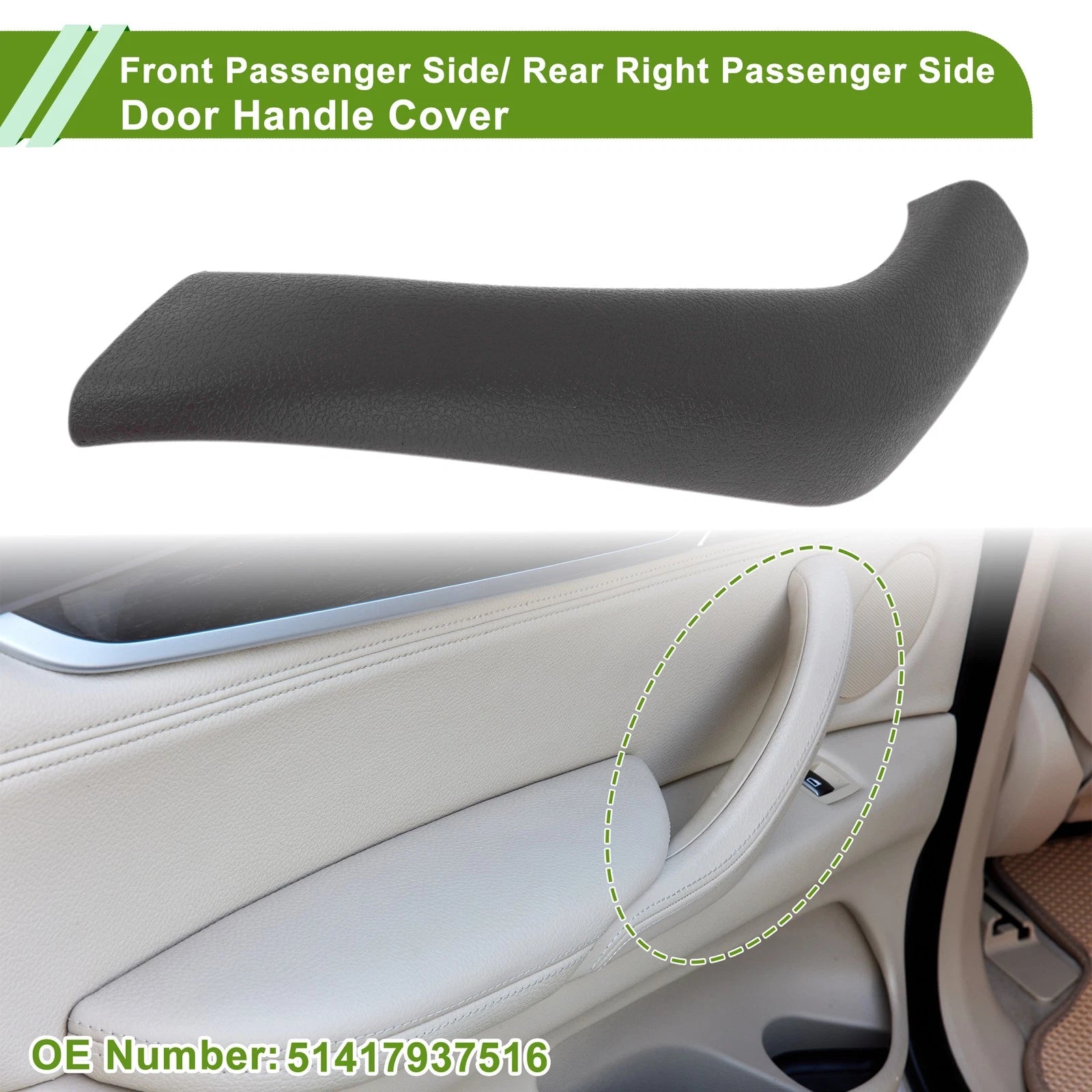 Door Panel Handle Pull Trim Cover Replacement for BMW X1 F48 F49 (2015–2020)