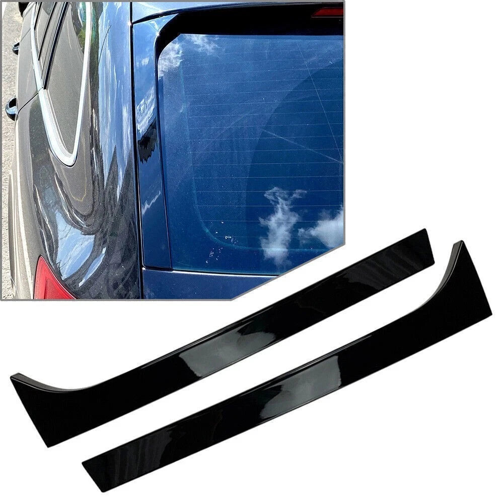 2X Glossy Black Rear Window Spoiler Side Wing Trim for Skoda Superb (2008–2015)