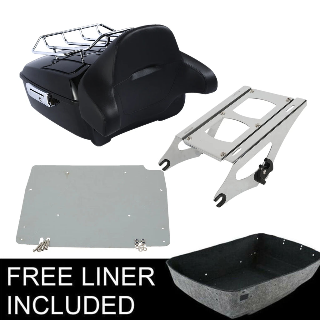 Trunk Backrest Pad Mount Rack Base Plate for Harley Touring Glide (2014–2026)
