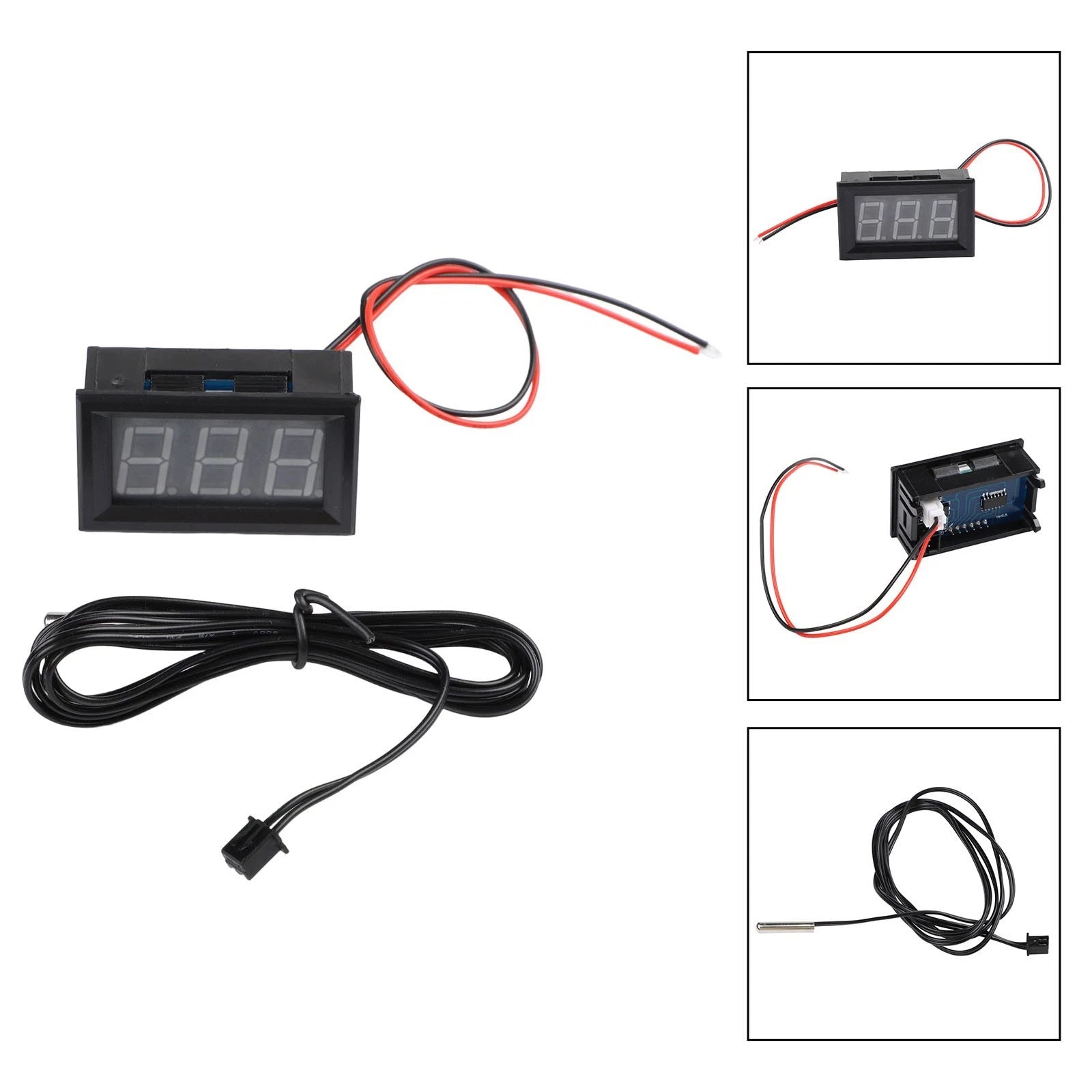 LED Digital Thermometer Temp Sensor Meter Probe for DC 12V (–50 ~ 110°C)