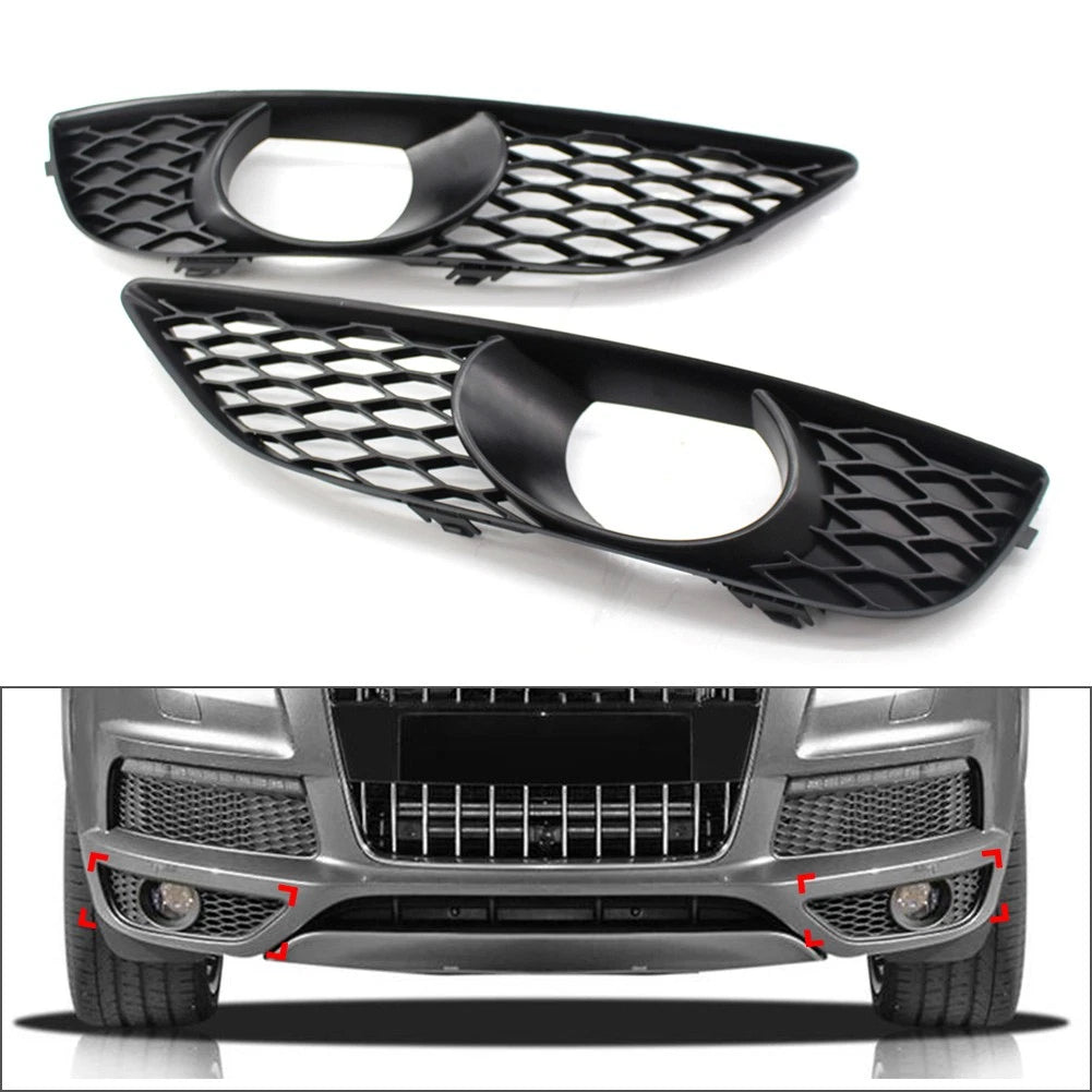 2X Front Bumper Fog Light Grille Cover for Audi Q7 Sportback (2010–2015)