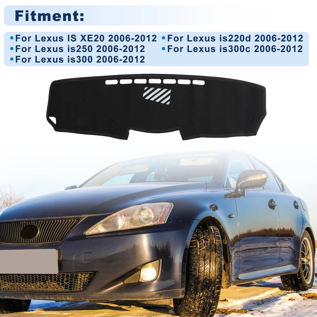 Dash Cover for Lexus IS XE20 (2006–2012) Faux Leather Black White Line