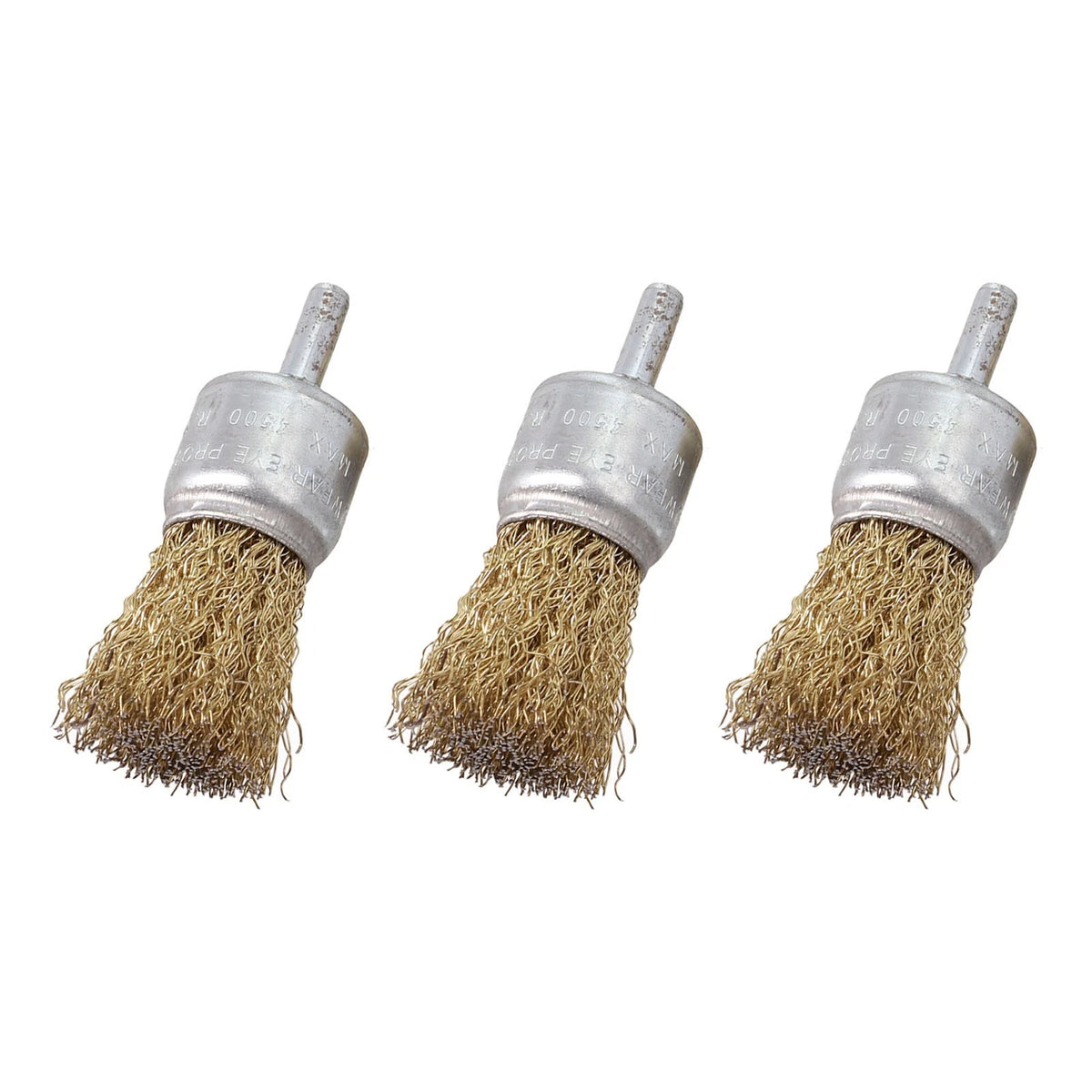 3X Brass Wire Brush Set for Drill - 6mm Shank Rust Removal Tool