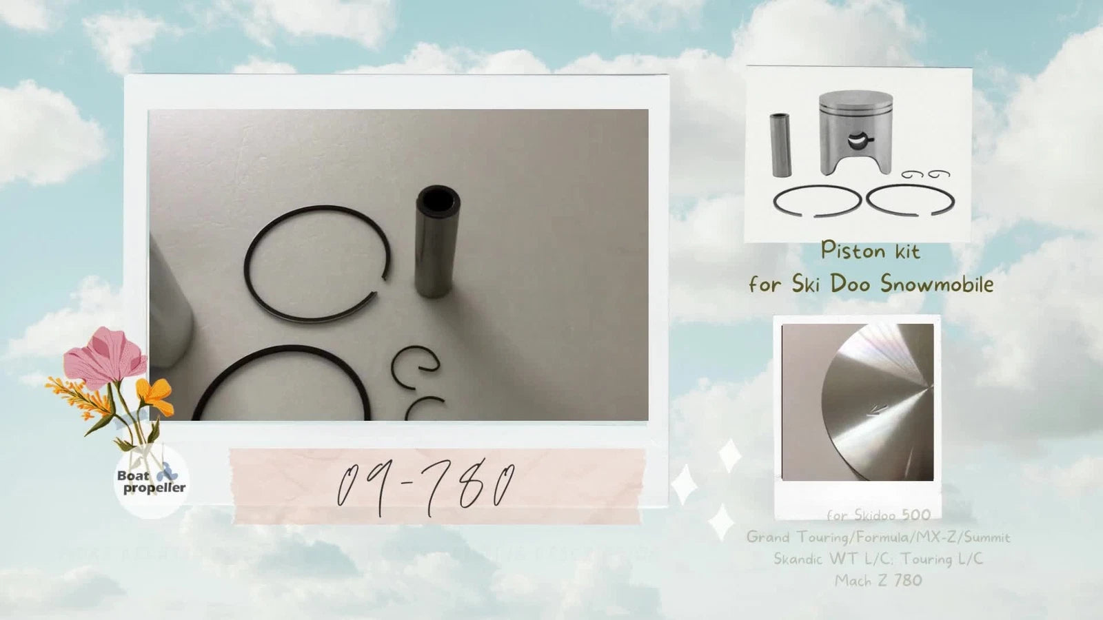 Piston Kit + Ring for Ski-Doo Formula 500 MXZ 500 (STD) (2000–2001)