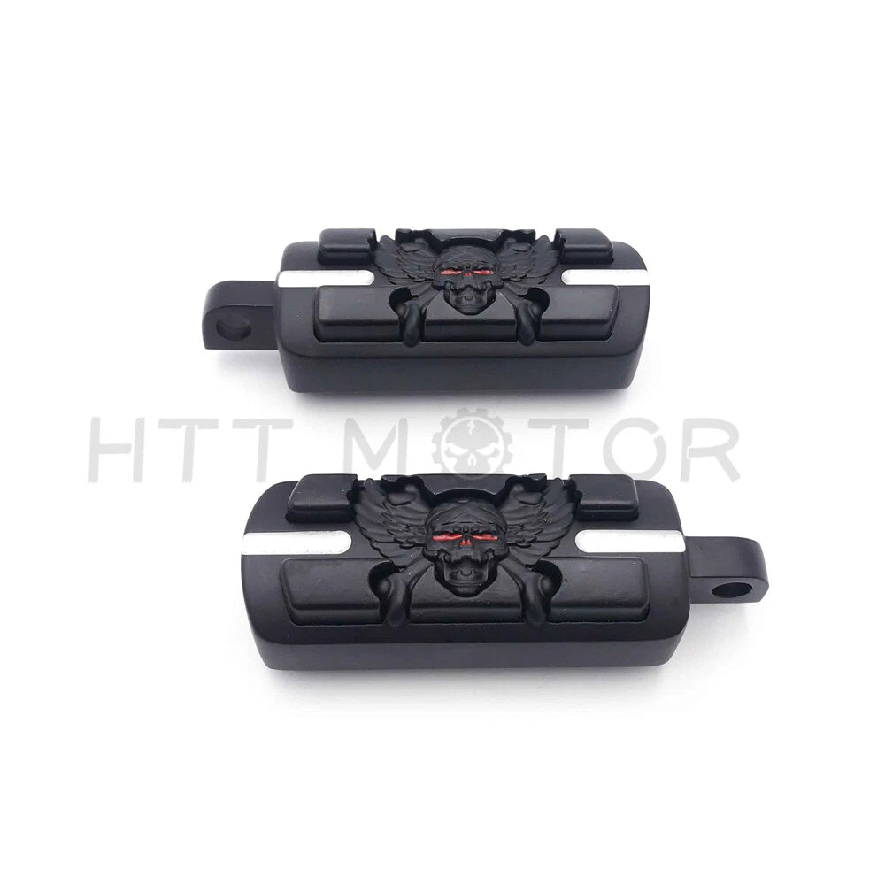 Black Zombie Wing Footpegs for Harley-Davidson