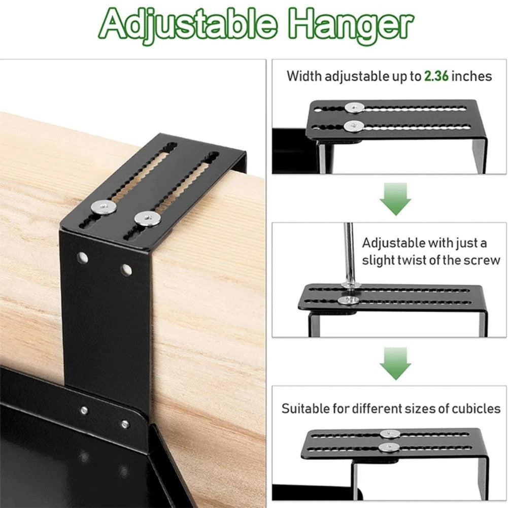 Height Adjustable Office Cubicle Corner Shelf for Space Saving